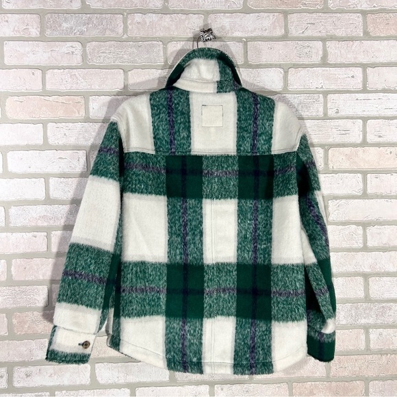 Avec Les Filles Green and White Plaid Long Sleeve Shirt Jacket Size XS - Picture 7 of 11